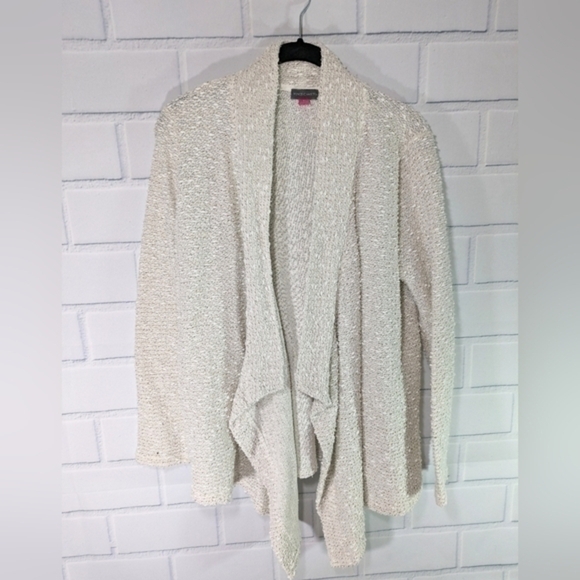 Vince Camuto Pale Gray Textured Open Cardigan - Picture 1 of 5